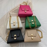 Women's Pu Leather Solid Color Elegant Cute Square Flip Cover Shoulder Bag Crossbody Bag main image 1