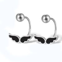 1 Pair Elegant Simple Style Wings Plating Sterling Silver 18k Gold Plated White Gold Plated Ear Studs sku image 2