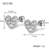 1 Pair Lady Simple Style Heart Shape Plating Inlay Sterling Silver Zircon 18k Gold Plated White Gold Plated Ear Studs sku image 2