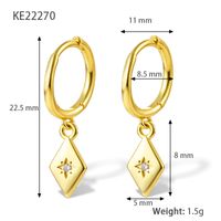 1 Pair Elegant Shiny Star Rhombus Plating Inlay Sterling Silver Zircon 18k Gold Plated White Gold Plated Drop Earrings sku image 1