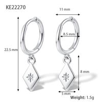 1 Pair Elegant Shiny Star Rhombus Plating Inlay Sterling Silver Zircon 18k Gold Plated White Gold Plated Drop Earrings sku image 2