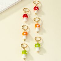 1 Pair French Style Simple Style Commute Mushroom Plating Arylic Drop Earrings main image 3
