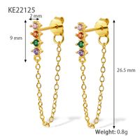 1 Pair Elegant Lady Geometric Plating Inlay Sterling Silver Zircon 18k Gold Plated White Gold Plated Drop Earrings sku image 1