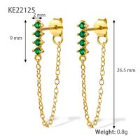 1 Pair Elegant Lady Geometric Plating Inlay Sterling Silver Zircon 18k Gold Plated White Gold Plated Drop Earrings sku image 2