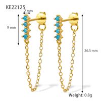 1 Pair Elegant Lady Geometric Plating Inlay Sterling Silver Zircon 18k Gold Plated White Gold Plated Drop Earrings sku image 3
