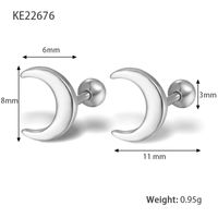 1 Pair Elegant Cute Moon Plating Sterling Silver 18k Gold Plated White Gold Plated Ear Studs sku image 2