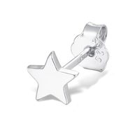 1 Pair Cute Commute Star Moon Heart Shape Plating Sterling Silver 18k Gold Plated White Gold Plated Ear Studs sku image 5