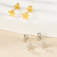 1 Pair Cute Commute Star Moon Heart Shape Plating Sterling Silver 18k Gold Plated White Gold Plated Ear Studs main image 2