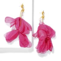 Fashion Alloy Fabric Floral Pearl Earrings Nhjq152451 sku image 2