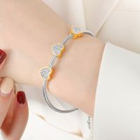 Elegant Luxurious Shiny Butterfly Titanium Steel Plating Inlay Zircon 18k Gold Plated Bracelets sku image 9