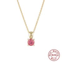 Elegant Luxurious Lady Geometric Sterling Silver Plating Inlay Zircon 18k Gold Plated Pendant Necklace sku image 3