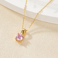 Elegant Luxurious Lady Geometric Sterling Silver Plating Inlay Zircon 18k Gold Plated Pendant Necklace main image 2