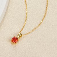 Elegant Luxurious Lady Geometric Sterling Silver Plating Inlay Zircon 18k Gold Plated Pendant Necklace main image 3