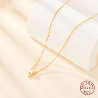 Elegant Glam Round Sterling Silver Plating Inlay Artificial Pearls Zircon 18k Gold Plated Necklace main image 3