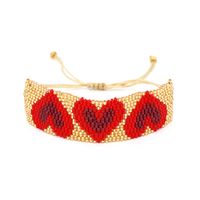 Lady Ethnic Style Heart Shape Glass Rope Knitting Women's Bracelets main image 3