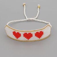 Lady Ethnic Style Heart Shape Glass Rope Knitting Women's Bracelets main image 4