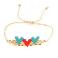 Lady Ethnic Style Heart Shape Glass Rope Knitting Women's Bracelets main image 6