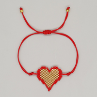 Lady Ethnic Style Heart Shape Glass Rope Knitting Women's Bracelets main image 8