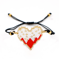 Lady Ethnic Style Heart Shape Glass Rope Knitting Women's Bracelets main image 10