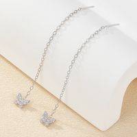 1 Pair Glam Luxurious Butterfly Plating Inlay Sterling Silver Zircon 18k Gold Plated White Gold Plated Drop Earrings main image 1