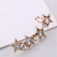 Korean Style Pentagram Alloy Inlay Rhinestones Women's Ear Clips main image 4