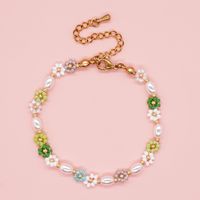 Elegant Lady Daisy Imitation Pearl Glass Women's Bracelets main image 4