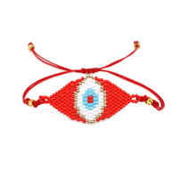 Bohemian Devil's Eye Glass Rope Knitting Unisex Bracelets sku image 4