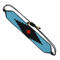Bohemian Devil's Eye Glass Rope Knitting Unisex Bracelets sku image 9