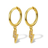 1 Pair Elegant Luxurious Lightning Plating Inlay Sterling Silver Zircon 18k Gold Plated White Gold Plated Drop Earrings sku image 3