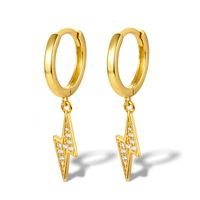 1 Pair Elegant Luxurious Lightning Plating Inlay Sterling Silver Zircon 18k Gold Plated White Gold Plated Drop Earrings sku image 11