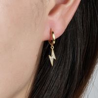 1 Pair Elegant Luxurious Lightning Plating Inlay Sterling Silver Zircon 18k Gold Plated White Gold Plated Drop Earrings main image 2