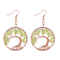 1 Pair Simple Style Leaf Natural Stone Copper Drop Earrings sku image 13