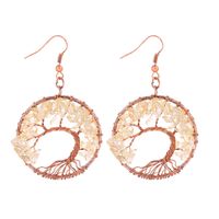 1 Pair Simple Style Leaf Natural Stone Copper Drop Earrings sku image 8