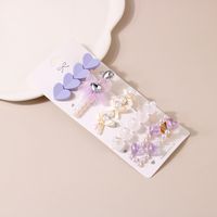 Metal Pearl Decor 8-piece Barrettes Hair Clip Set sku image 21