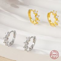 1 Piece Ig Style Round Plating Inlay Sterling Silver Zircon 18k Gold Plated White Gold Plated Hoop Earrings main image 3