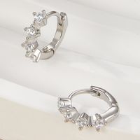 1 Piece Ig Style Round Plating Inlay Sterling Silver Zircon 18k Gold Plated White Gold Plated Hoop Earrings main image 4