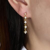 1 Pair Elegant Luxurious Round Tassel Plating Inlay Sterling Silver Zircon White Gold Plated Gold Plated Drop Earrings main image 10
