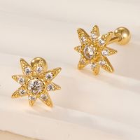1 Pair Simple Style Star Plating Inlay Sterling Silver Zircon 18k Gold Plated White Gold Plated Ear Studs main image 4