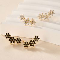 1 Pair Sweet Flower Plating Inlay Sterling Silver Zircon 18k Gold Plated White Gold Plated Ear Studs main image 3