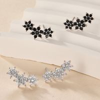 1 Pair Sweet Flower Plating Inlay Sterling Silver Zircon 18k Gold Plated White Gold Plated Ear Studs main image 4