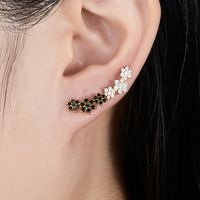 1 Pair Sweet Flower Plating Inlay Sterling Silver Zircon 18k Gold Plated White Gold Plated Ear Studs main image 6