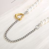 Artistic Heart Shape Stainless Steel Shell Titanium Steel Beaded Plating 18K Gold Plated Women'S Necklace main image 3