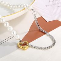 Artistic Heart Shape Stainless Steel Shell Titanium Steel Beaded Plating 18K Gold Plated Women'S Necklace main image 4