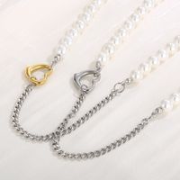 Artistic Heart Shape Stainless Steel Shell Titanium Steel Beaded Plating 18K Gold Plated Women'S Necklace main image 9
