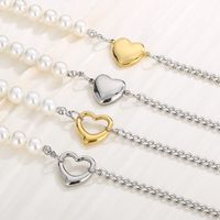 Artistic Heart Shape Stainless Steel Shell Titanium Steel Beaded Plating 18K Gold Plated Women'S Necklace main image 8