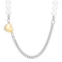 Artistic Heart Shape Stainless Steel Shell Titanium Steel Beaded Plating 18K Gold Plated Women'S Necklace sku image 4