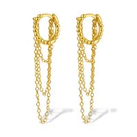 1 Pair Elegant Luxurious Lady Chain Plating Sterling Silver 18k Gold Plated White Gold Plated Drop Earrings sku image 1