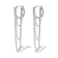 1 Pair Elegant Luxurious Lady Chain Plating Sterling Silver 18k Gold Plated White Gold Plated Drop Earrings sku image 2