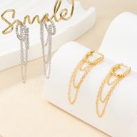 1 Pair Elegant Luxurious Lady Chain Plating Sterling Silver 18k Gold Plated White Gold Plated Drop Earrings main image 3
