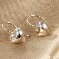 1 Pair Elegant Vintage Style Simple Style Heart Shape Plating Sterling Silver Drop Earrings main image 5